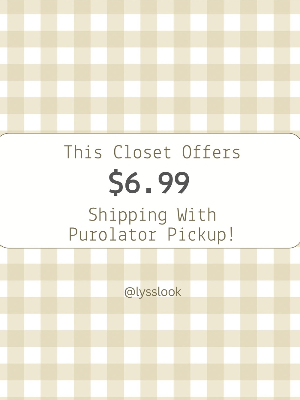 $6.99 Shipping NEW With Purolator Pickup!